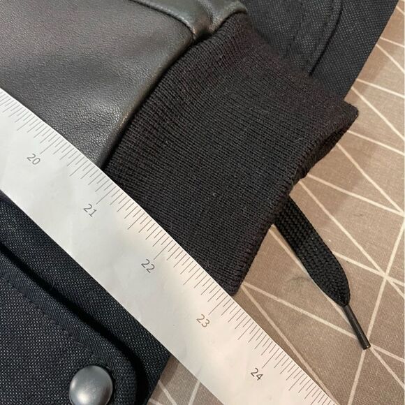 Club Monaco Women’s Black Utility Military Jacket Canvaa Leather Blazer XS - Picture 7 of 14